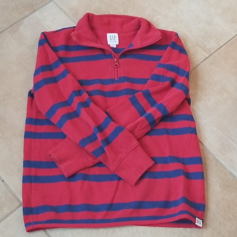 GAP red with blue stripe sweater size 12